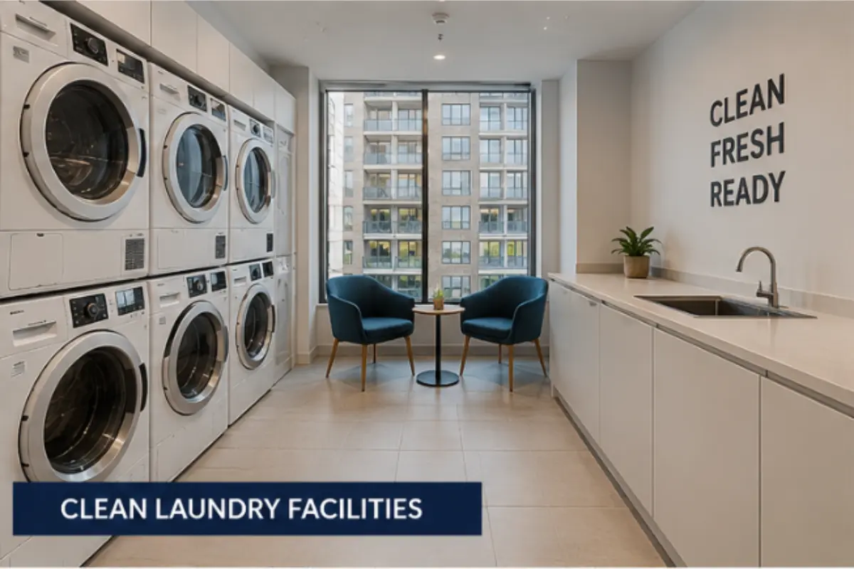 Clean laundry facilities in London private student halls
