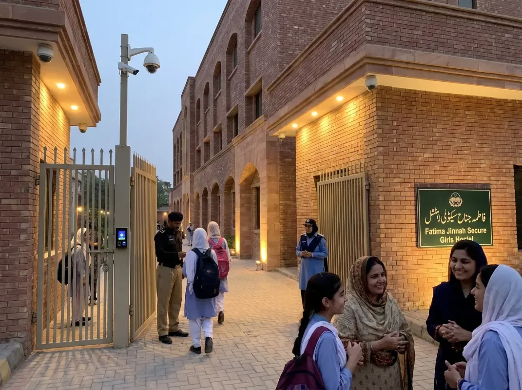 Safe girls hostel in Multan with CCTV security and secure entry system