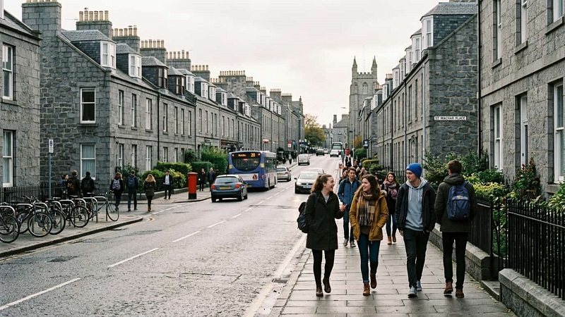 Aberdeen student housing overview with residential buildings