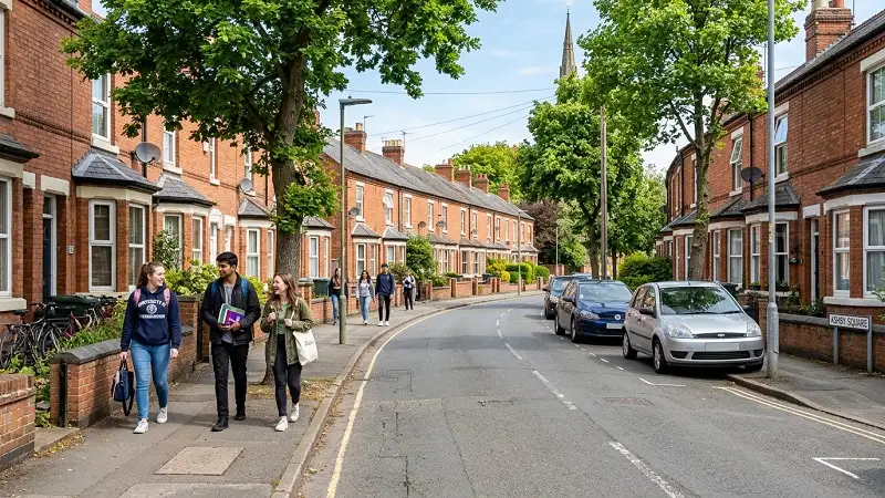 Ashby Square Loughborough student housing area near university