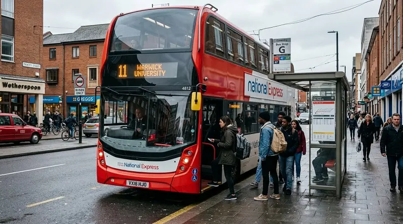 students commuting in coventry using city bus transport