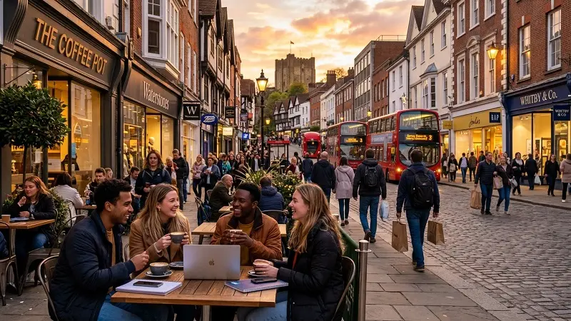 Guildford student lifestyle cafes shopping and nightlife