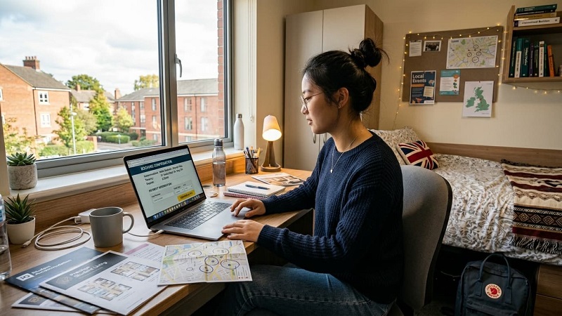 International student booking accommodation in Aberdeen