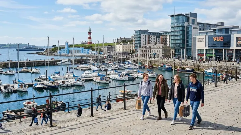 Plymouth waterfront UK student city coastal environment