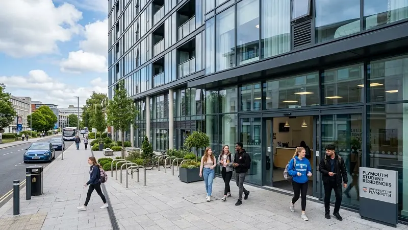 modern private student accommodation Plymouth UK building
