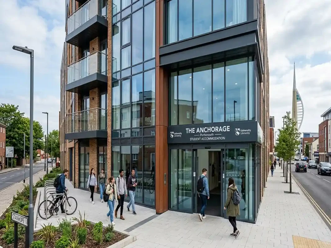 modern private student accommodation building in Portsmouth UK