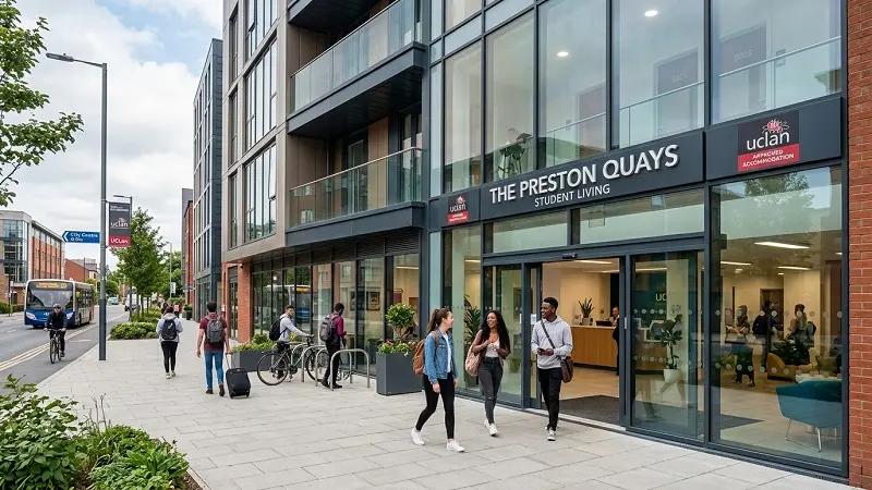 modern private student accommodation Preston UK building