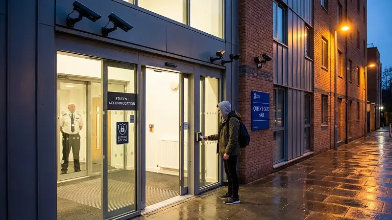 secure student accommodation Southampton CCTV entry system safety UK