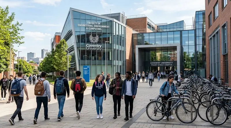 students walking near coventry university campus