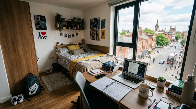 modern student accommodation bedroom coventry