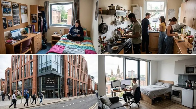 different types of student accommodation in coventry including halls houses and studios