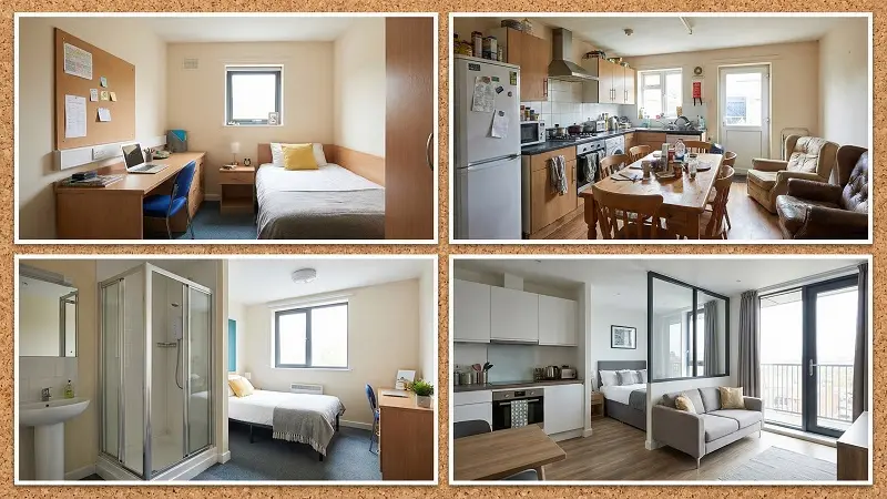 types of student accommodation Southampton halls shared housing studio apartment
