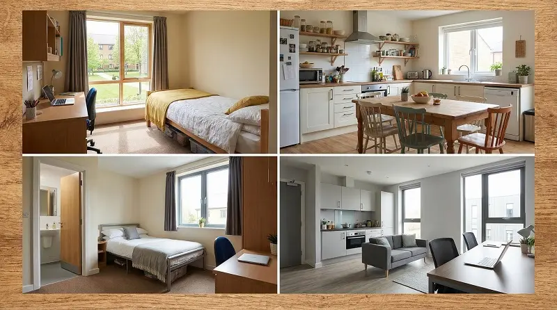 types of student accommodation York halls shared housing studio apartment