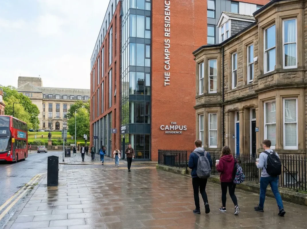 Student accommodation within walking distance of a university campus in the UK